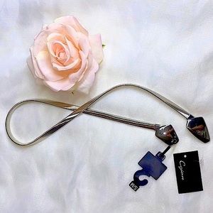 NWT Vintage Silver Coil Stretch Skinny Belt